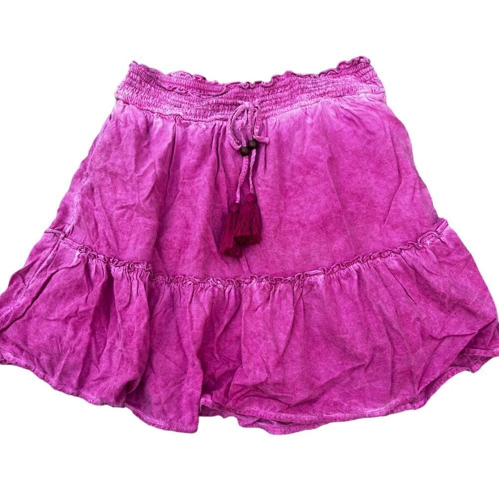 Anthropologie Pilcro Giulia Tie-Dye Mini Skirt pink